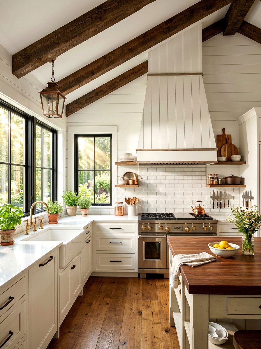 Modern Farmhouse White Hood - 30 paneled range hood ideas