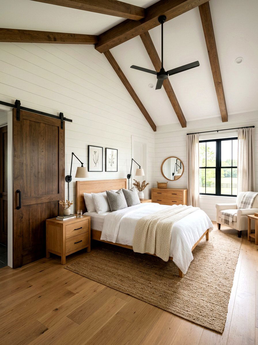 Modern Farmhouse Wood Bedroom - 30 warm wood bedroom ideas