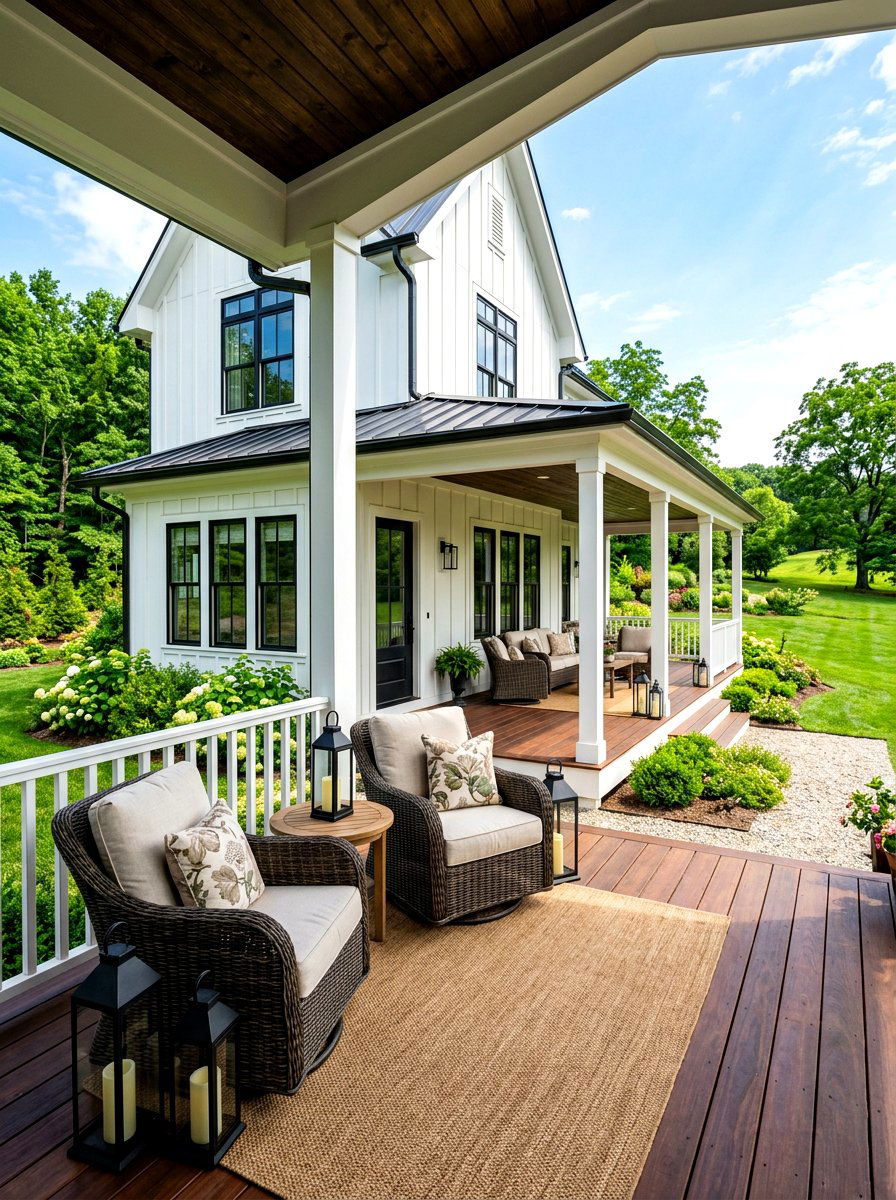 Modern Farmhouse Wraparound Porch - 30 wraparound porch ideas