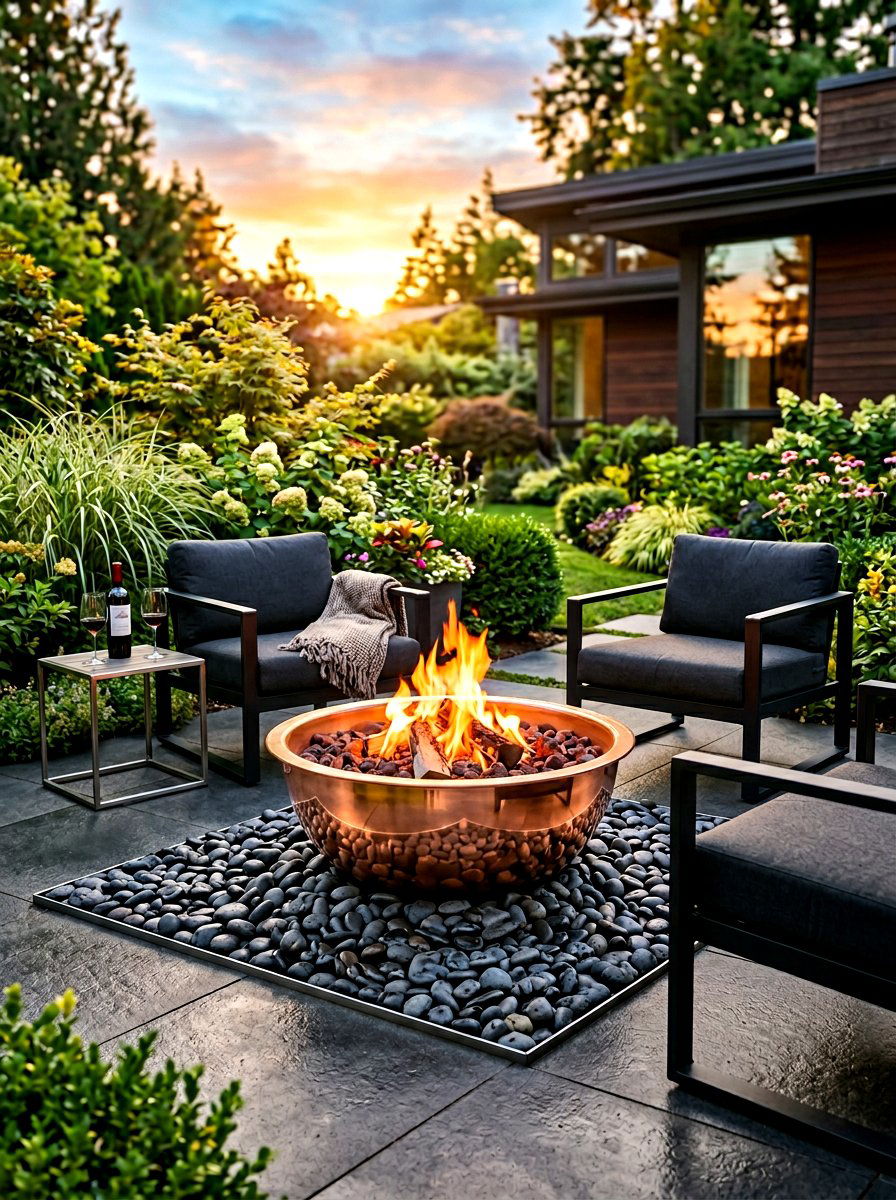 Modern Fire Bowl - 30 cozy fire pit ideas