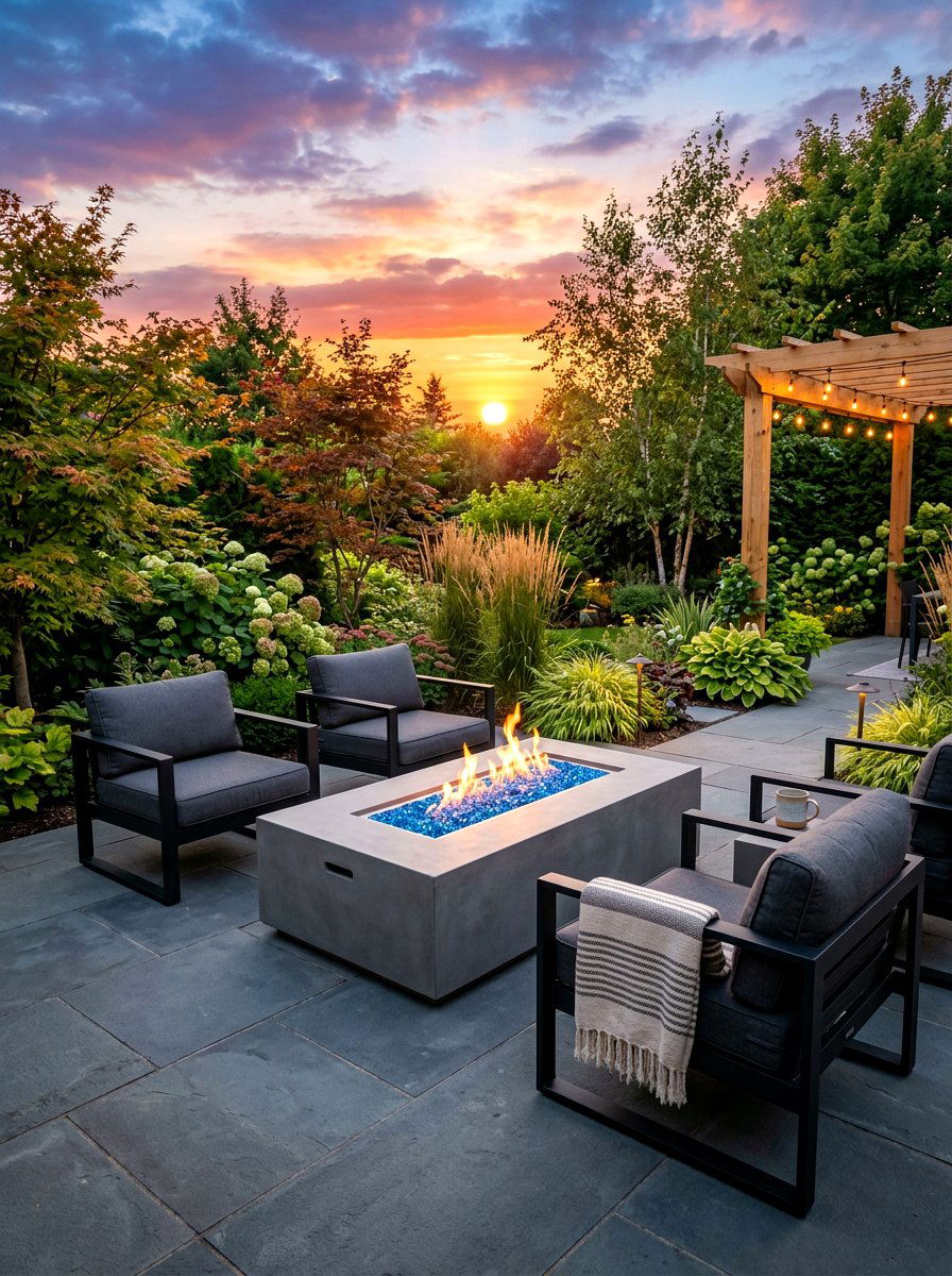 Modern Fire Pit - 30 patio makeover ideas