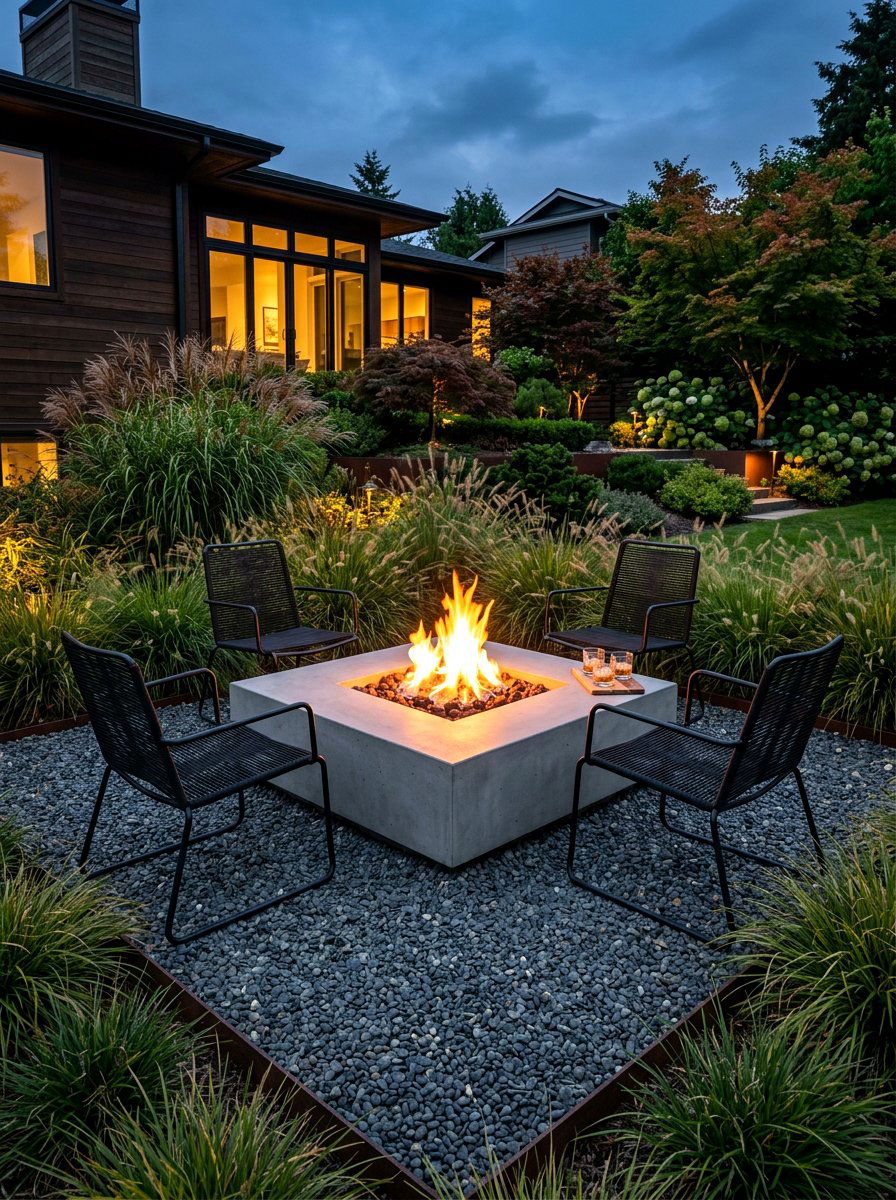 Modern Fire Pit - 30 summer garden ideas
