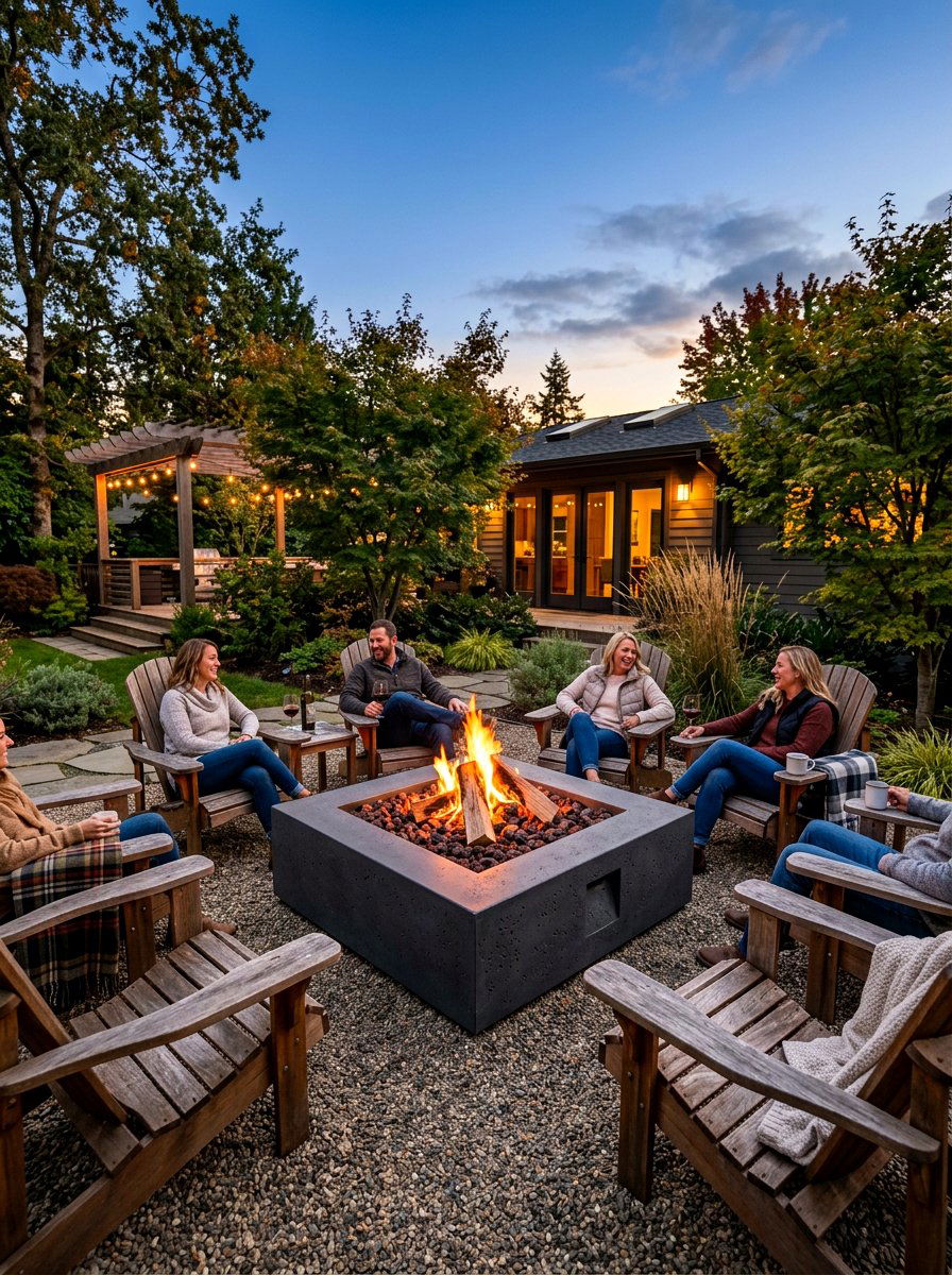 Modern Fire Pit - 30 year round garden ideas