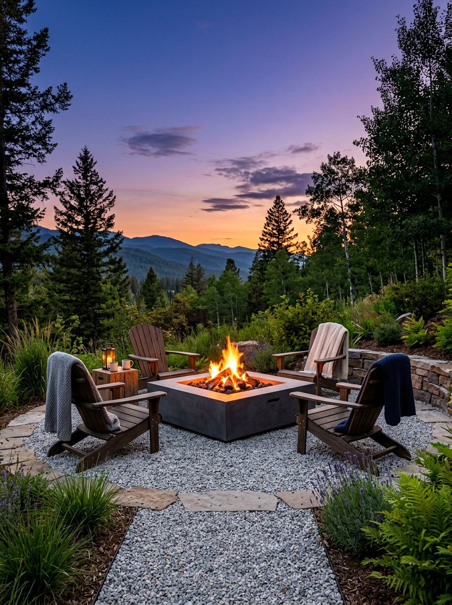 Modern Fire Pit - 30 Pinterest backyard makeover ideas