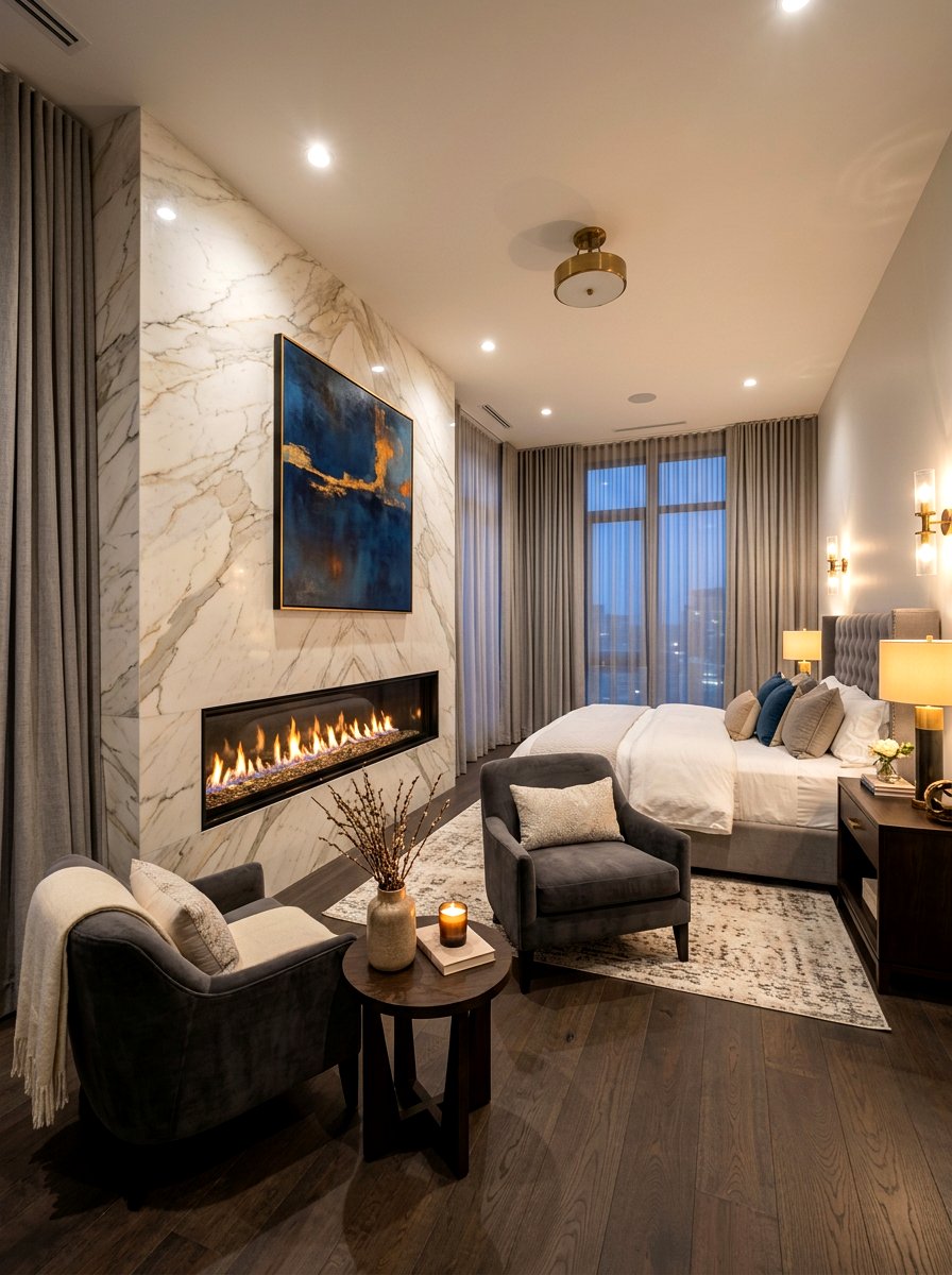 Modern Fireplace In Bedroom - 30 five star suite bedroom ideas