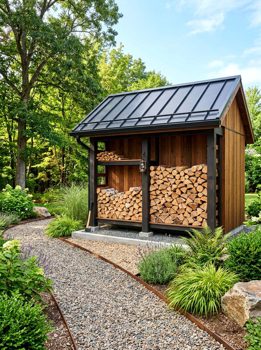 Modern Firewood Shed Metal Roof - 30 wood storage shed ideas