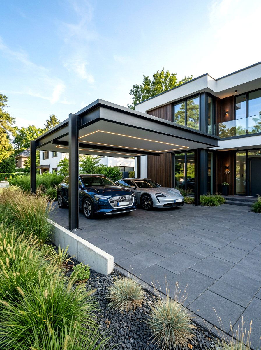 Modern Flat Roof Carport - 30 carport design ideas