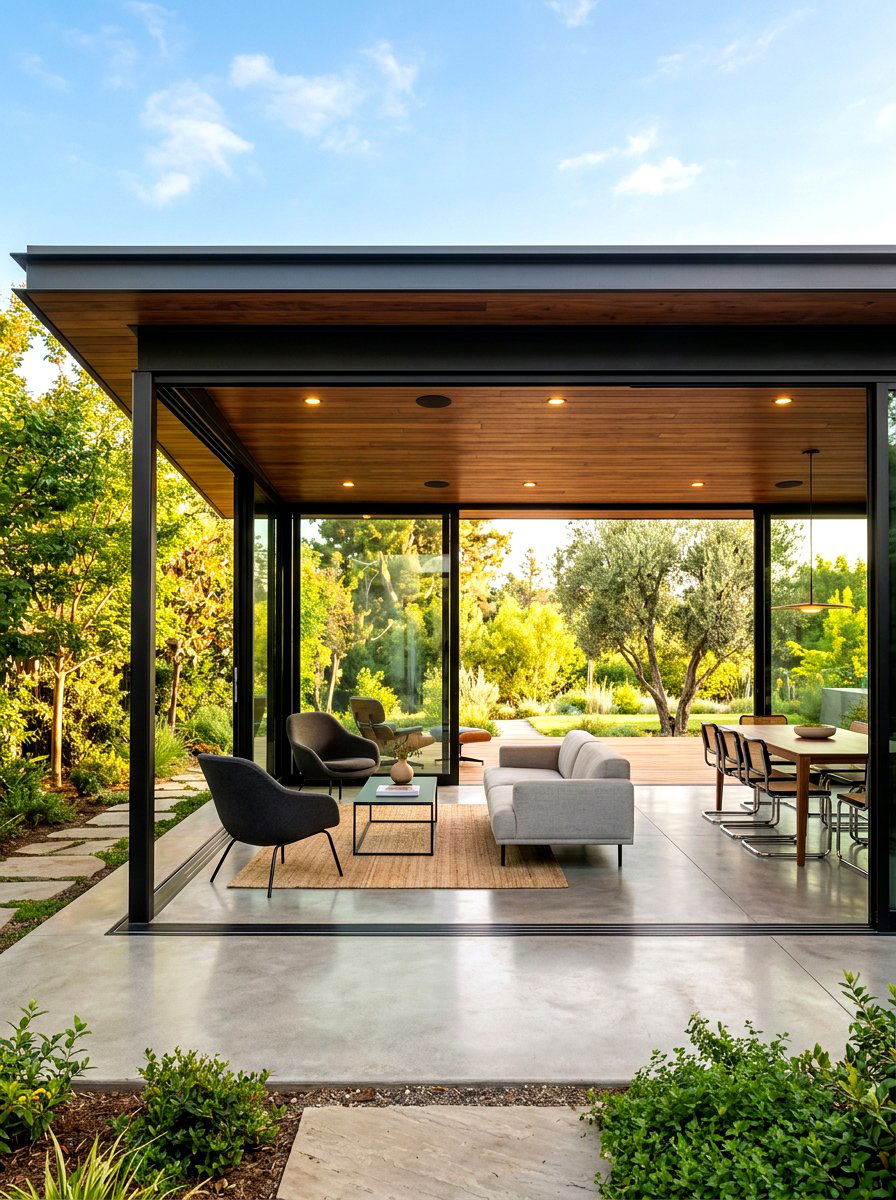 Modern Flat Roof Pavilion - 30 porch pavilion ideas
