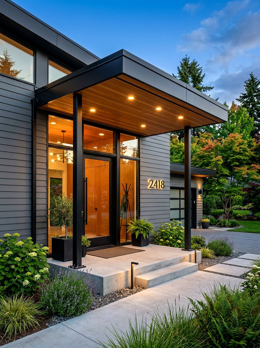Modern Flat Roof Portico - 30 portico ideas