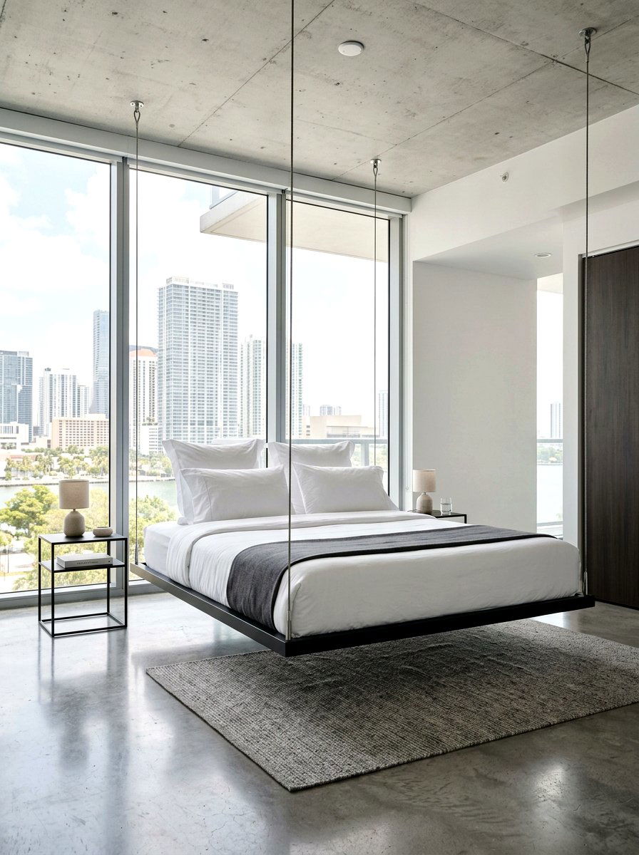Modern Floating Bed - 30 hanging daybed ideas