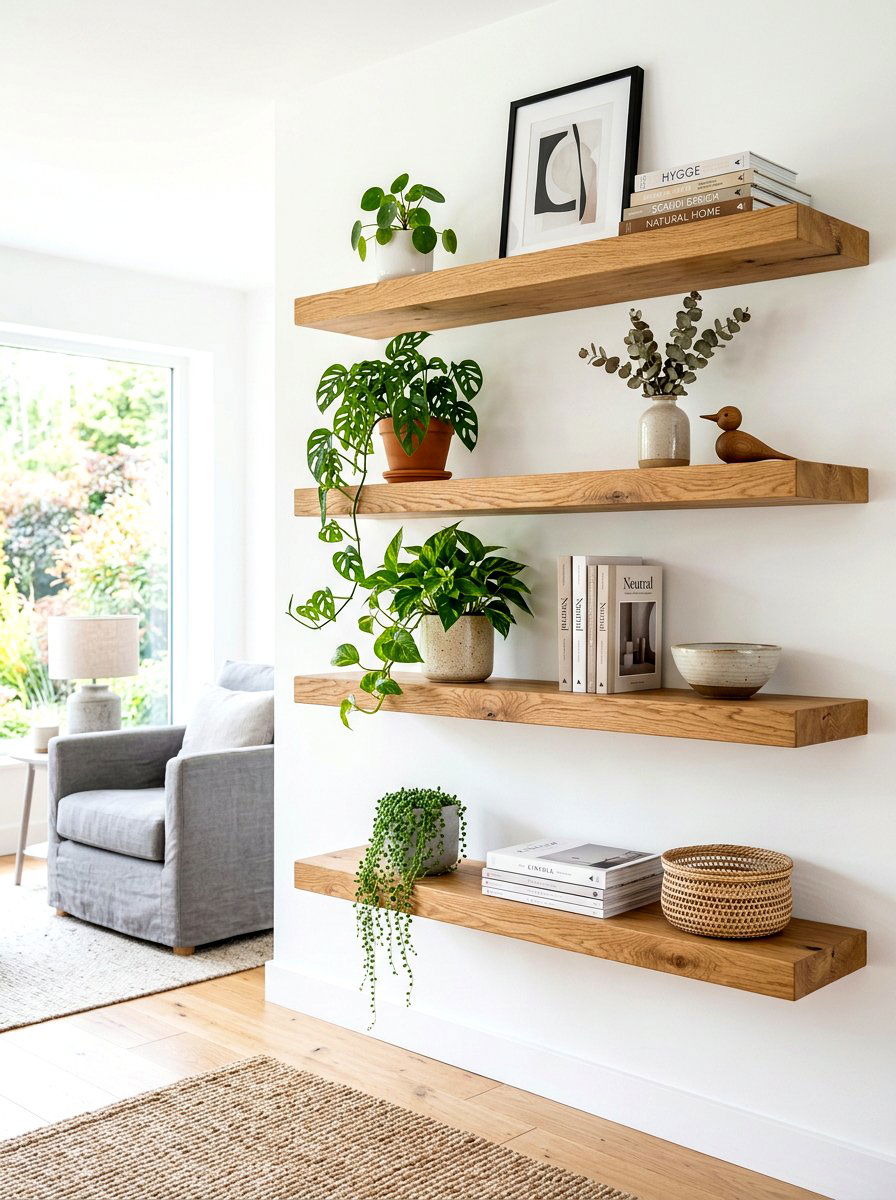 Modern Floating Shelves Wall - 30 bookshelf wall ideas