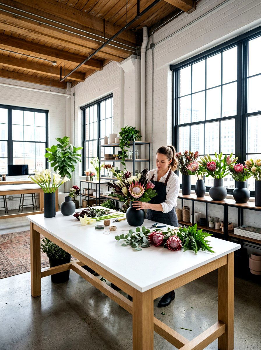 Modern Floral Studio - 30 flower arranging party ideas