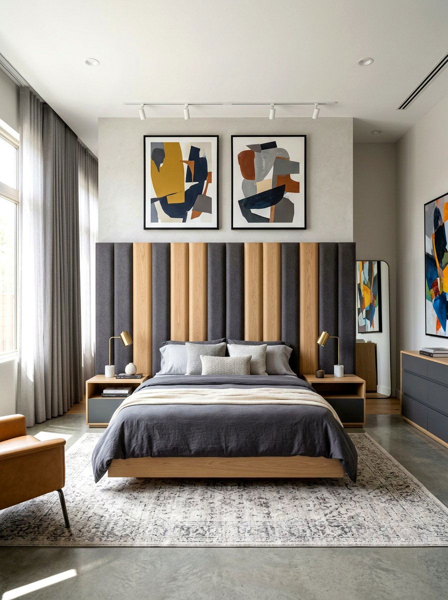 Modern Fluted Headboard - 30 fluted headboard ideas