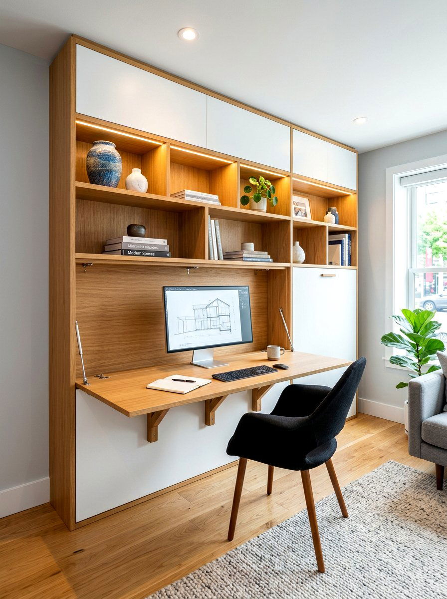 Modern Fold Down Desk With Shelves - 30 fold down desk ideas