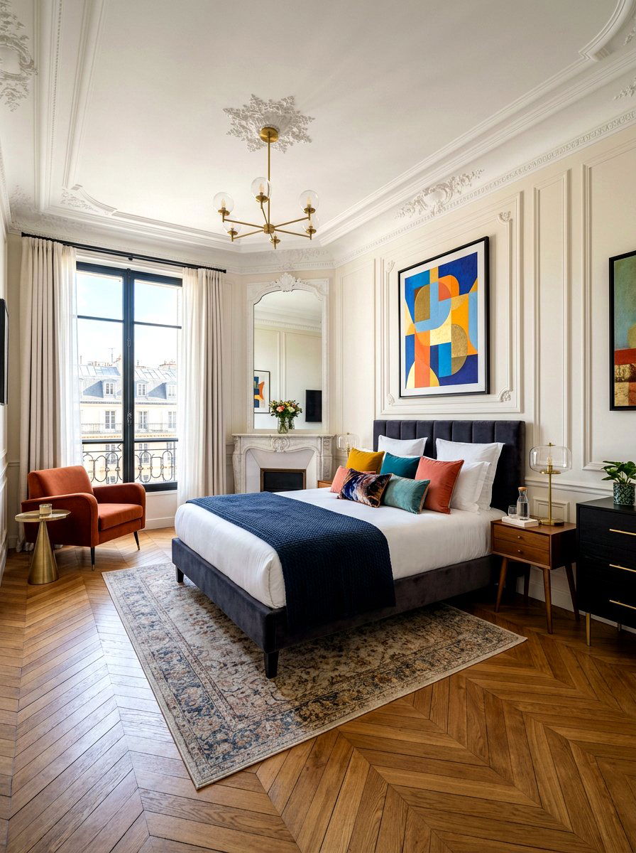 Modern French boutique hotel - 30 Parisian hotel bedroom ideas