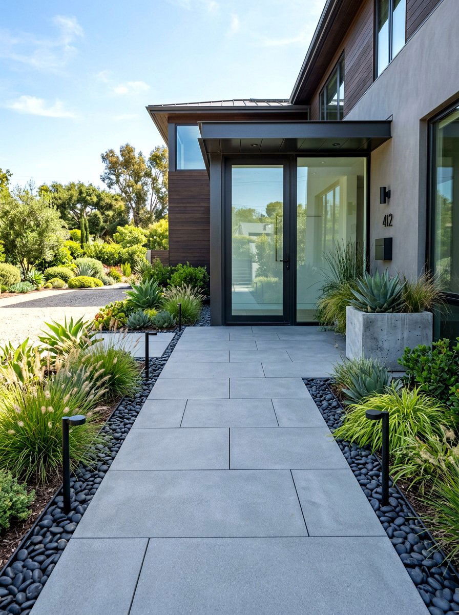 Modern Front Walkway - 30 front entry landscaping ideas