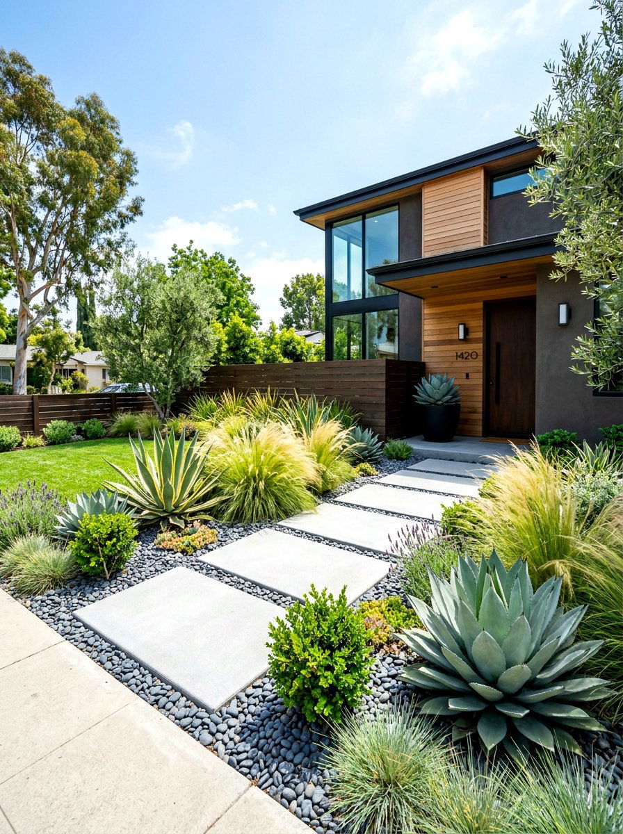 Modern Front Yard - 30 front yard landscaping ideas