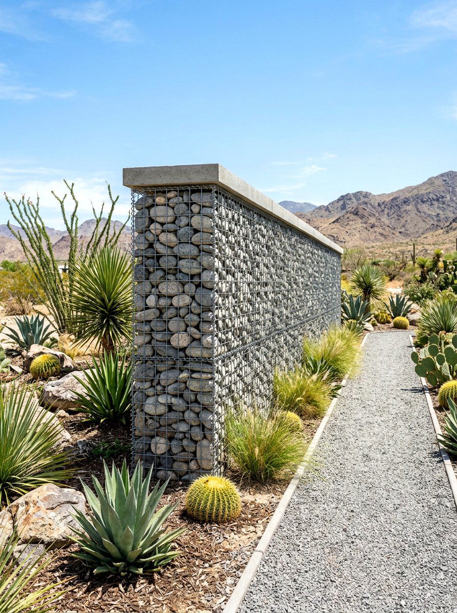 Modern Gabion Wall - 30 modern fence ideas