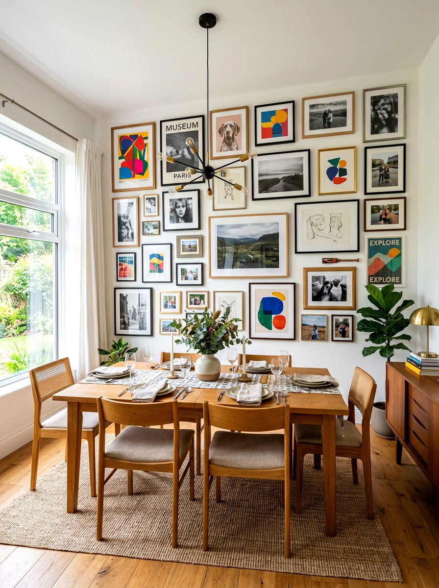 Modern Gallery Wall Dining Room - 30 modern dining room ideas