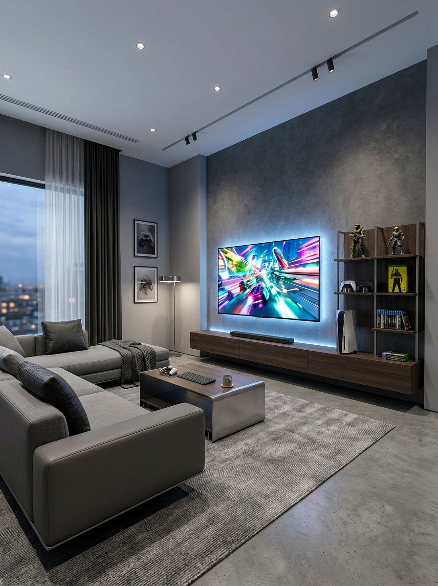 Modern Gaming Lounge - 30 arcade room ideas