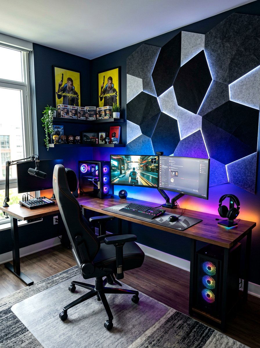 Modern Gaming Office - 30 masculine office ideas
