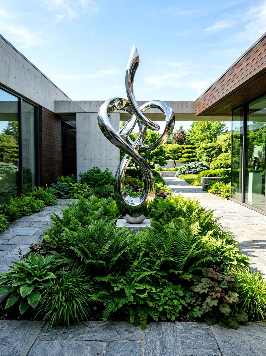 Modern Garden Sculpture - 30 shady courtyard garden ideas