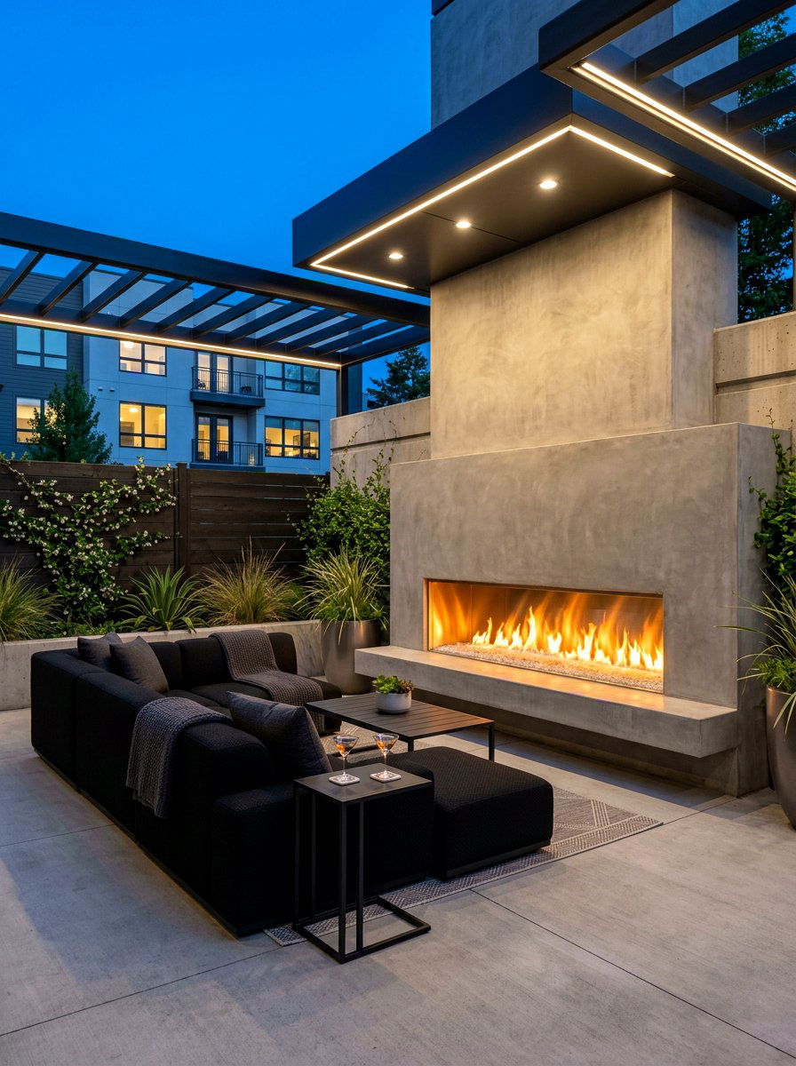 Modern Gas Patio Fireplace - 30 covered patio fireplace ideas