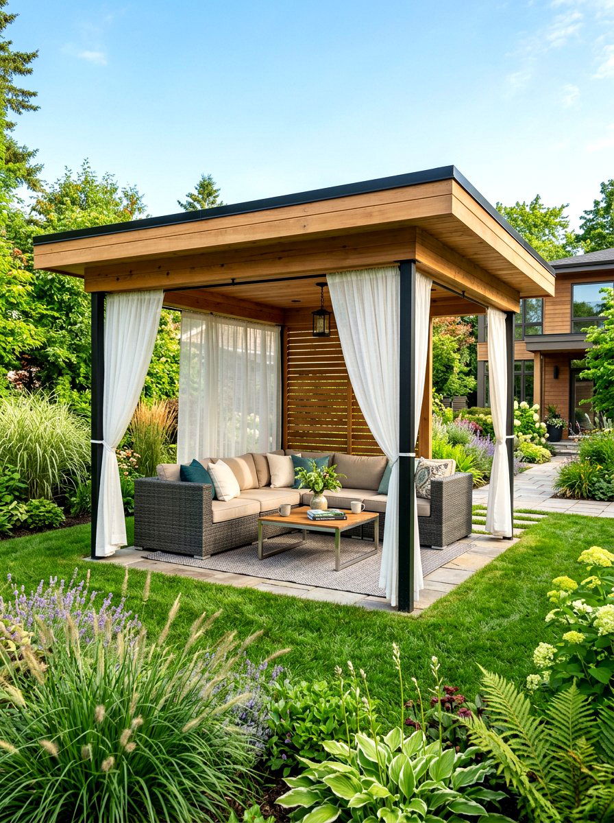 Modern Gazebo Retreat - 30 modern patio ideas