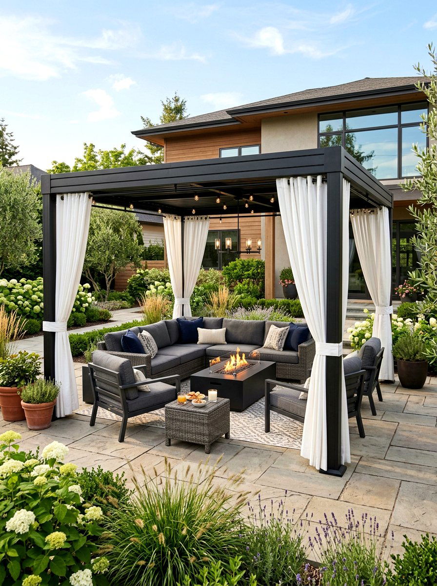 Modern Gazebo Social Space - 30 backyard entertaining zone ideas