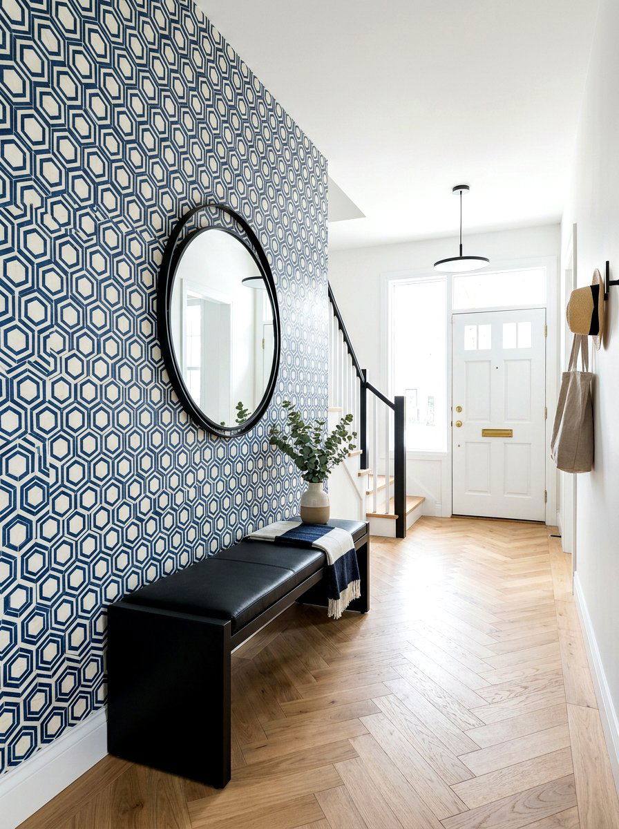 Modern Geometric Bone Wallpaper - 30 pet room wallpaper ideas