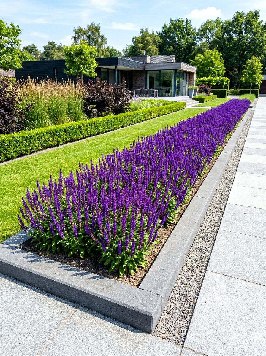 Modern Geometric Garden Edge - 30 summer annual border ideas