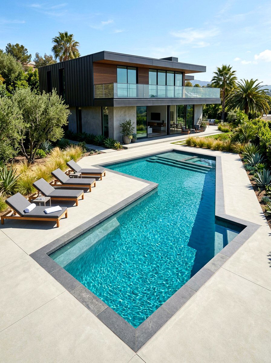 Modern Geometric Pool - 30 inground pool ideas