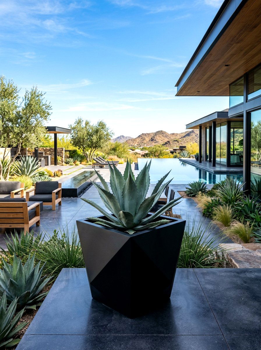 Modern Geometric Pot - 30 small space container garden ideas