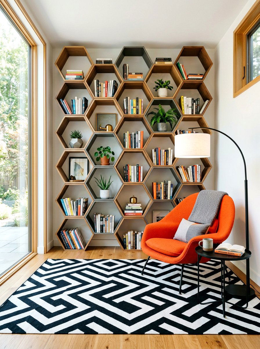 Modern Geometric Reading Area - 30 kids reading nook ideas