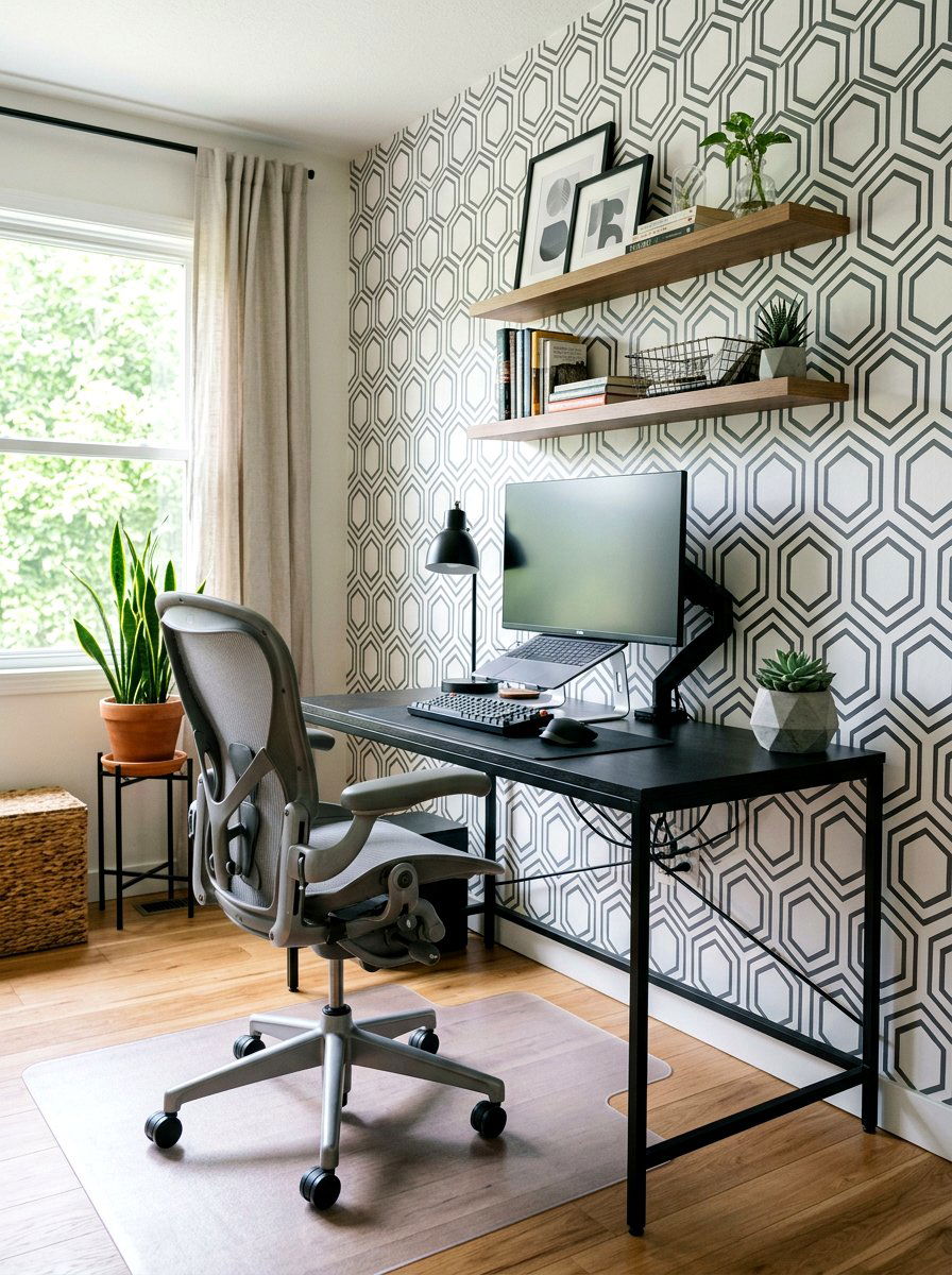 Modern Geometric Removable Wallpaper - 30 renter friendly wallpaper ideas aesthetic