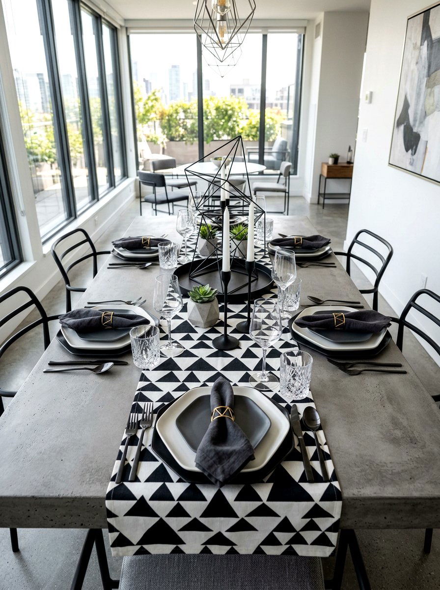 Modern Geometric Table Setting - 30 layered table setting ideas