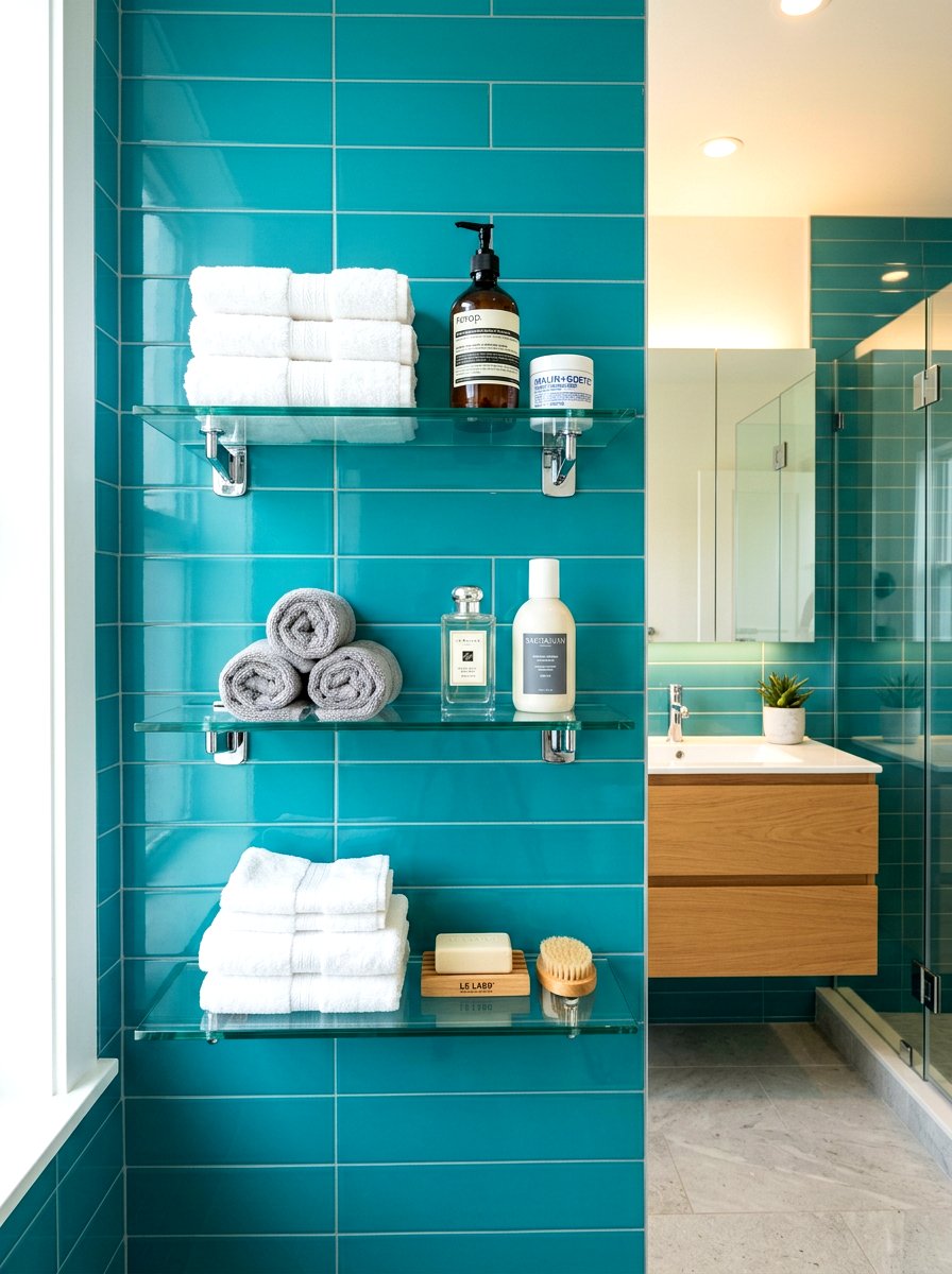 Modern Glass Bathroom Shelving
