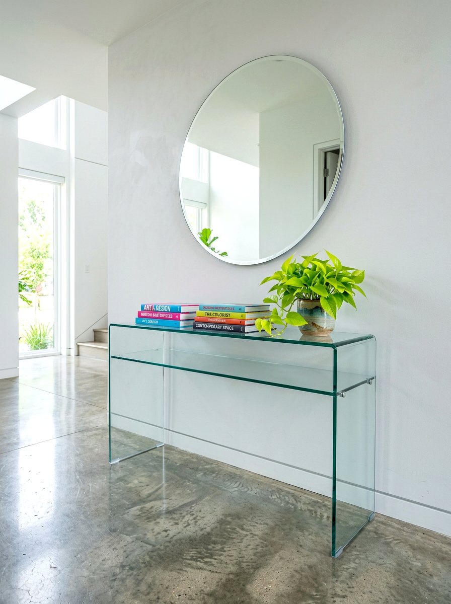 Modern Glass Console Table - 30 console table entry ideas