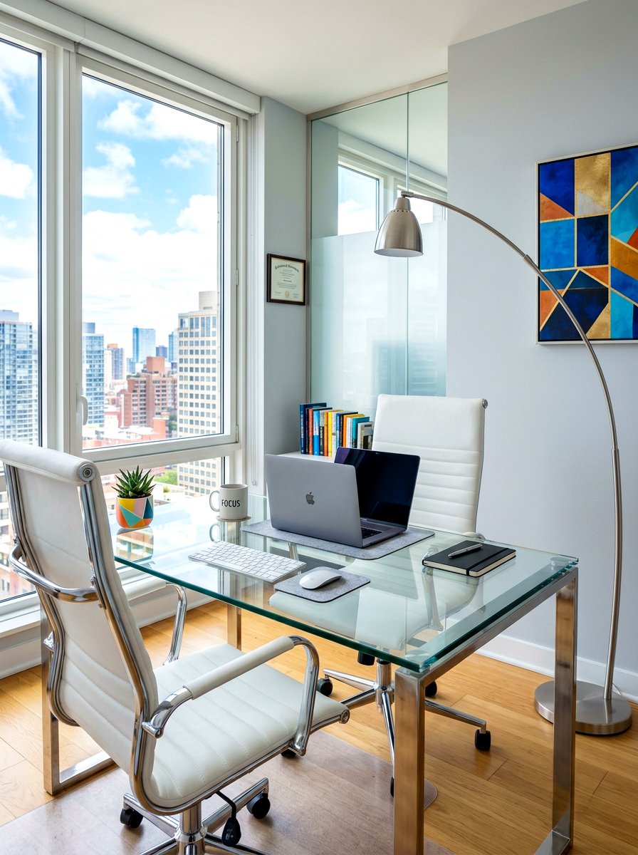 Modern Glass Desk Office - 30 Pinterest home office ideas