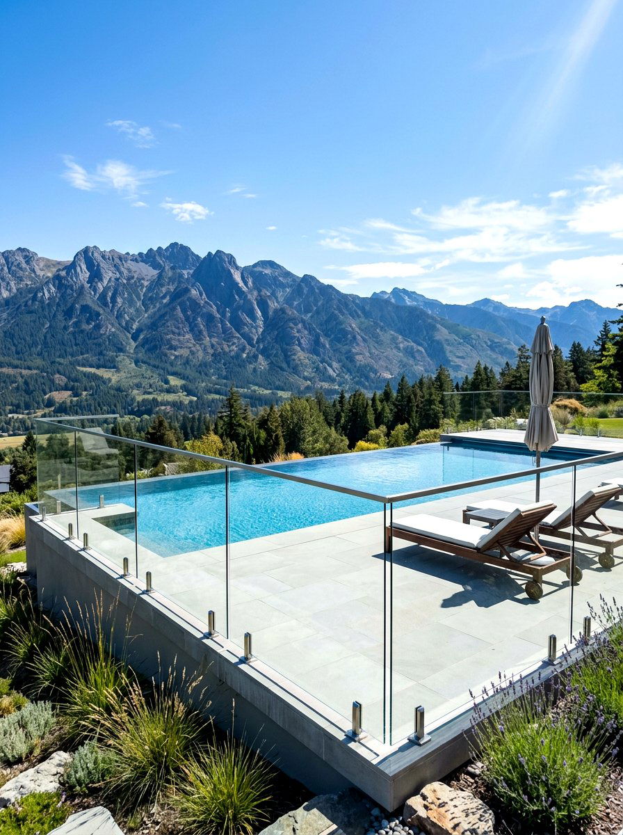 Modern Glass Fence - 30 garden fence ideas