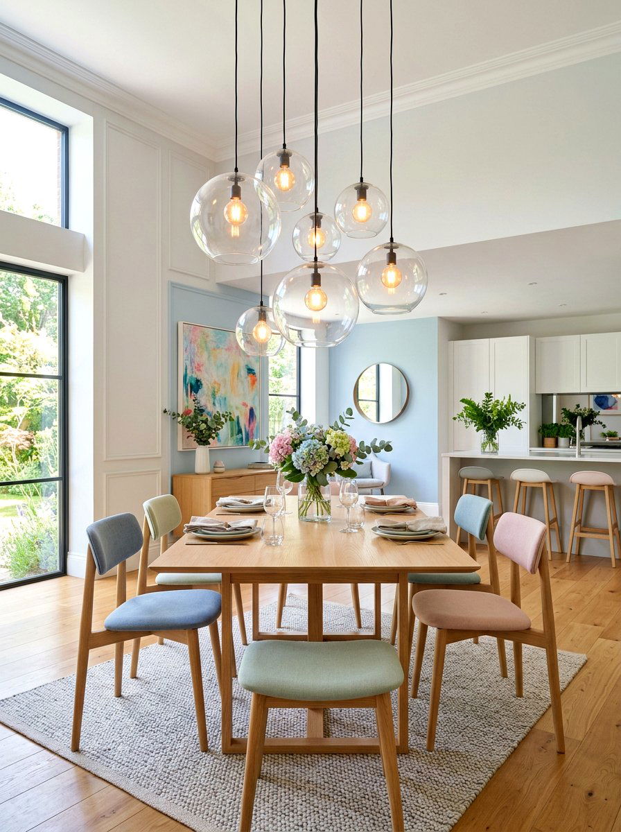 Modern Glass Globe Light - 30 dining room lighting ideas