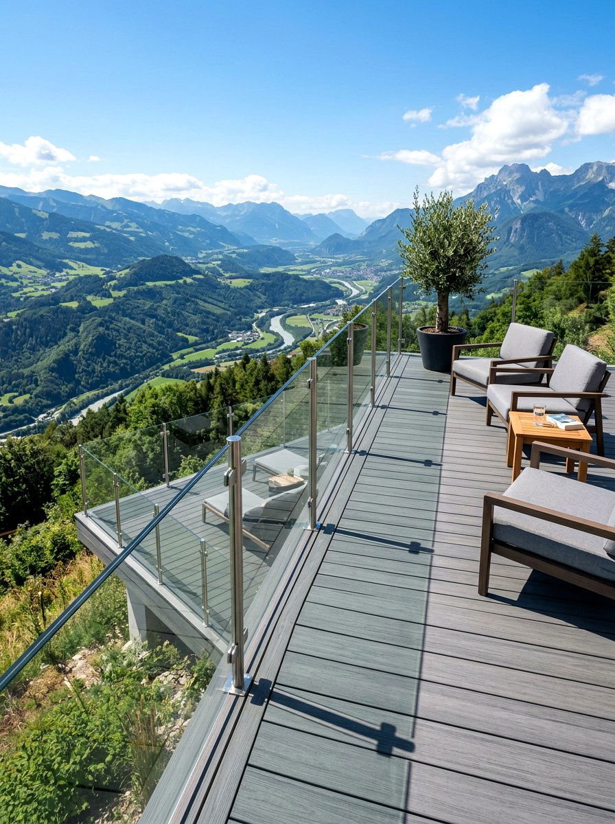 Modern Glass Railing Deck Slope - 30 slope garden ideas