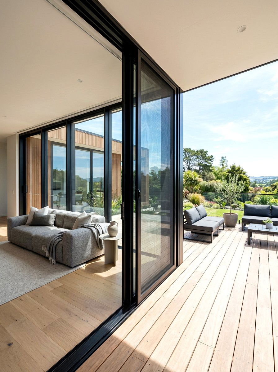 Modern Glass Screen Combo - 30 screened patio ideas