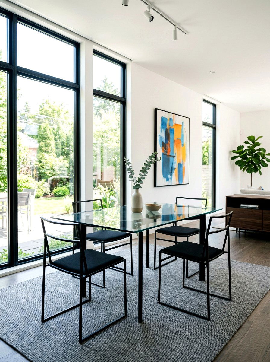 Modern Glass Table - 30 tiny dining nook apartment ideas