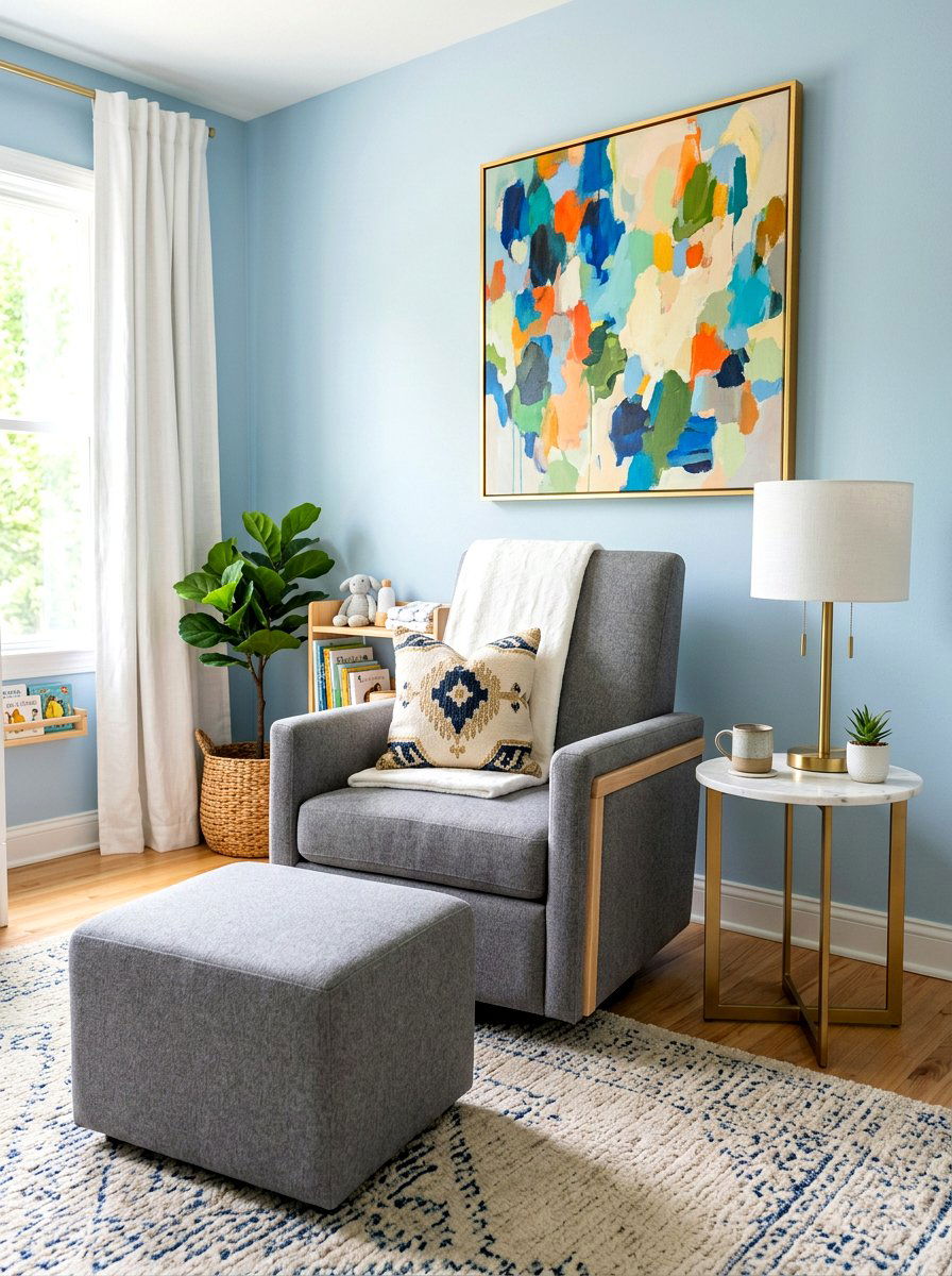 Modern Glider Setup - 30 nursery reading nook ideas