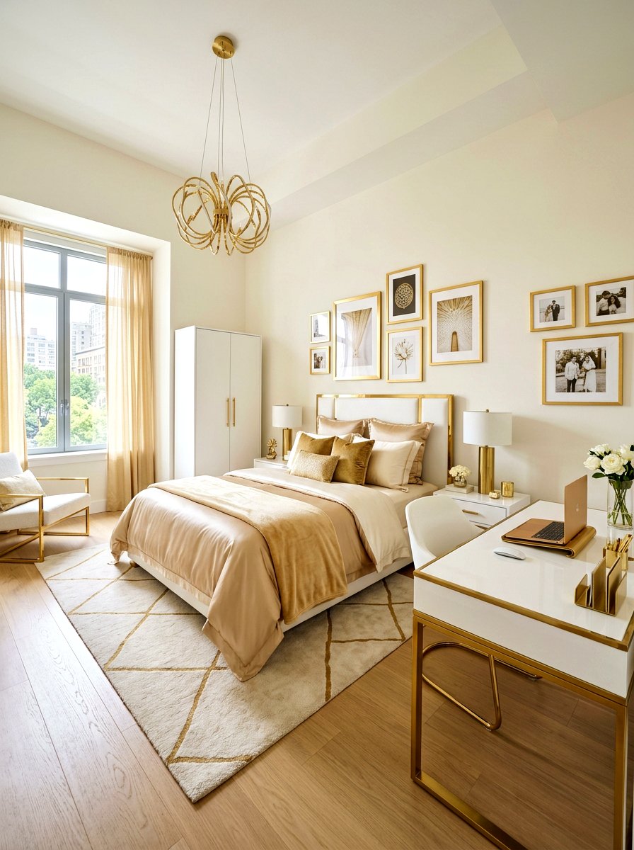 Modern Gold Bedroom - 30 teen bedroom ideas