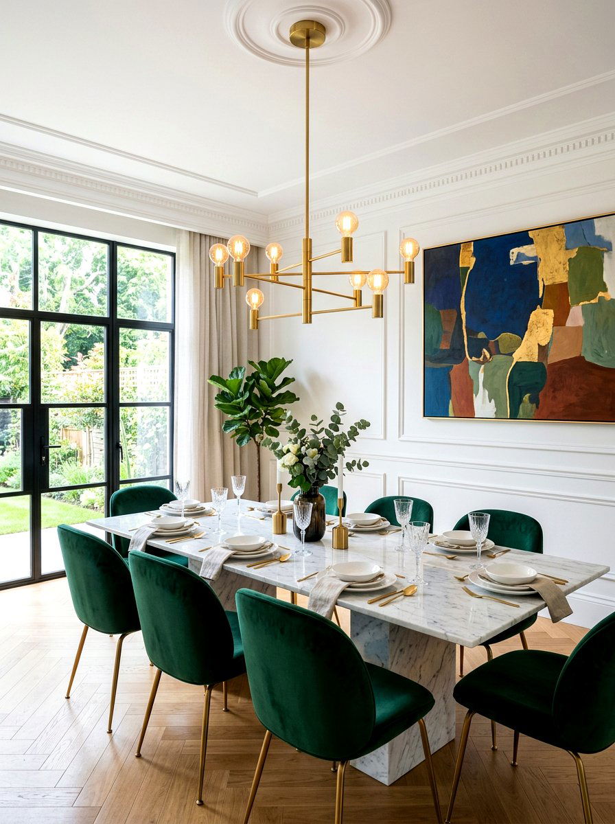 Modern Gold Chandelier - 30 dining room chandelier ideas