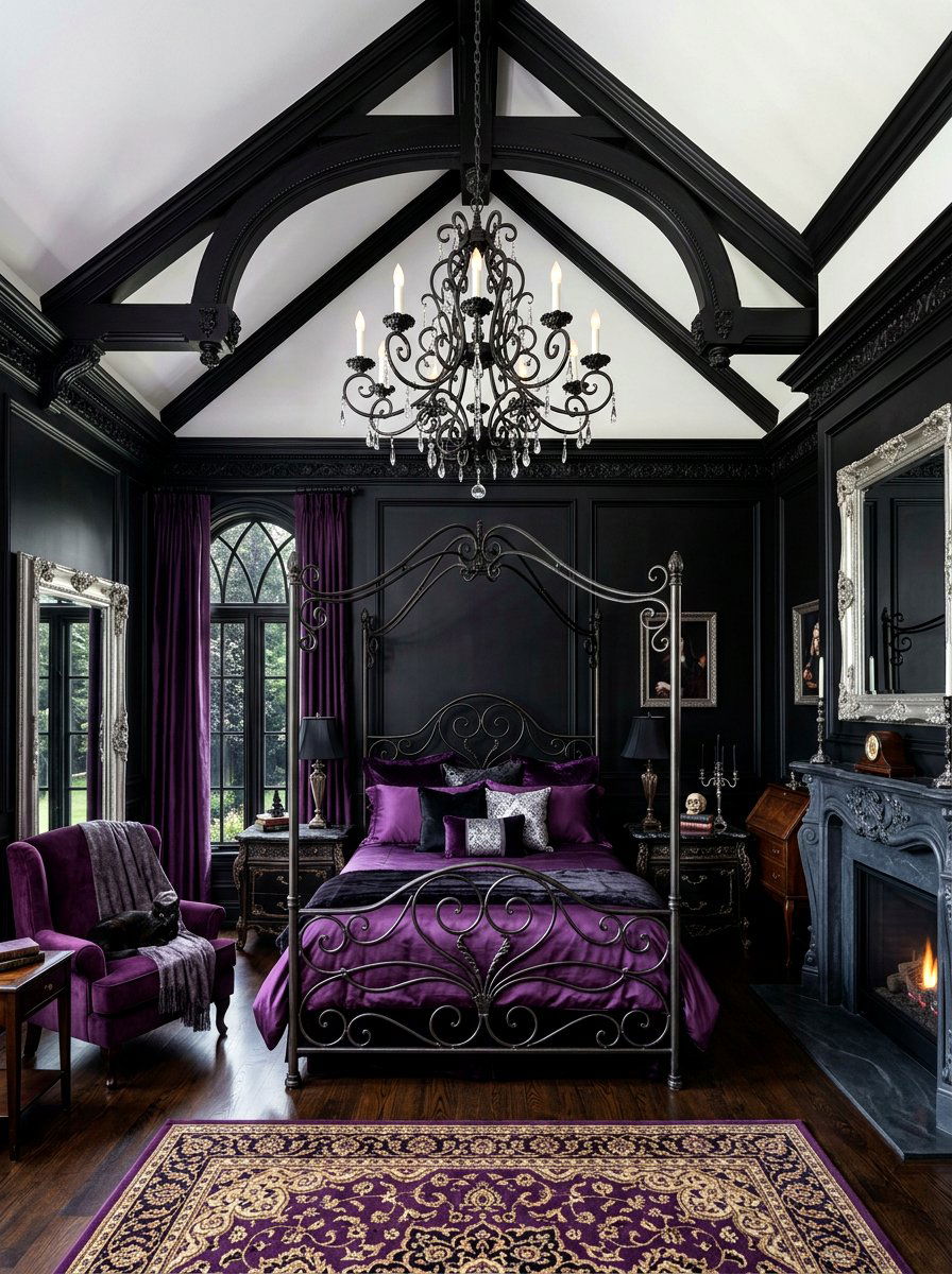 Modern Gothic Bedroom - 30 dark bedroom ideas