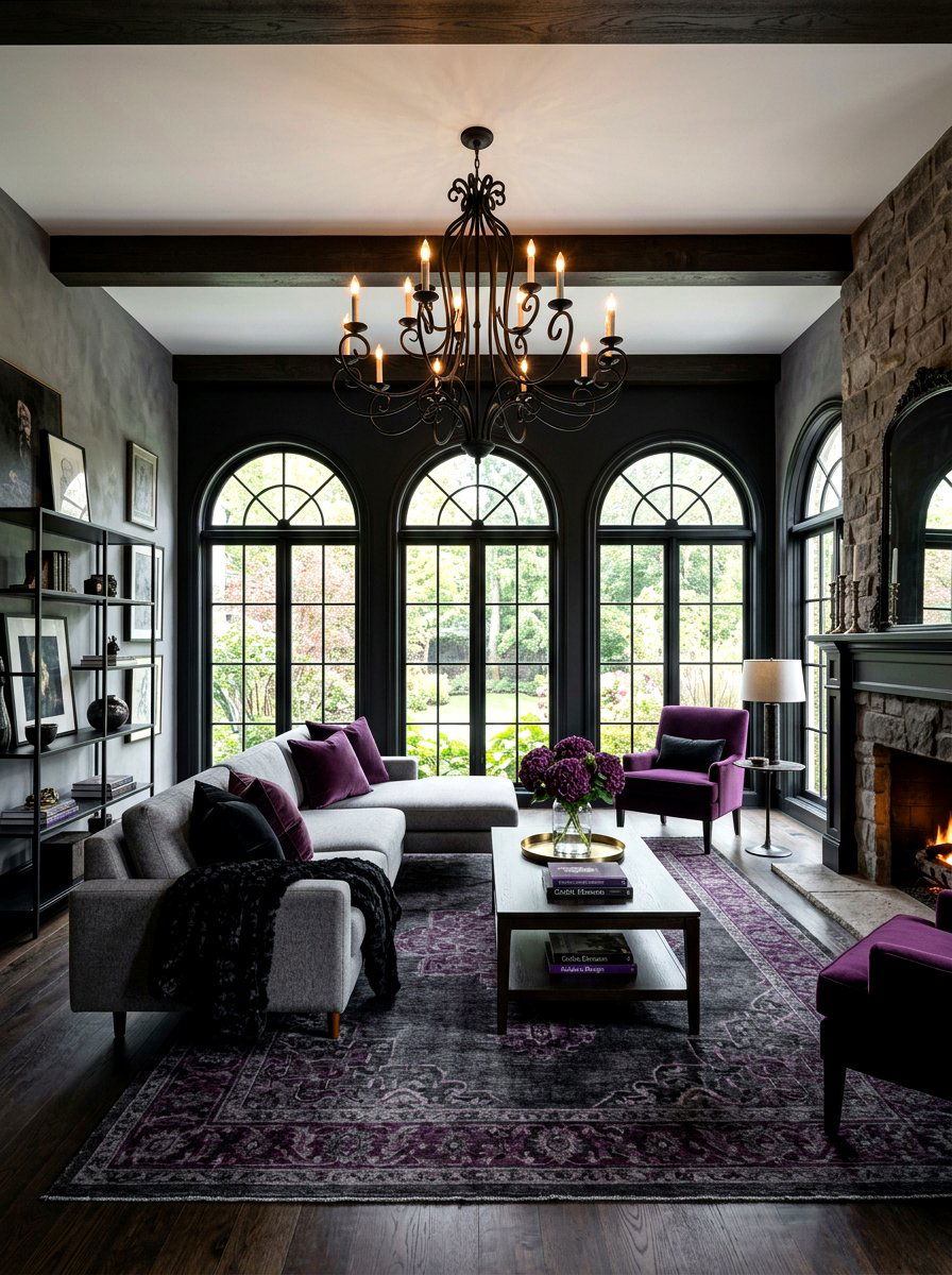 Modern Gothic Living Room - 30 moody lounge room ideas