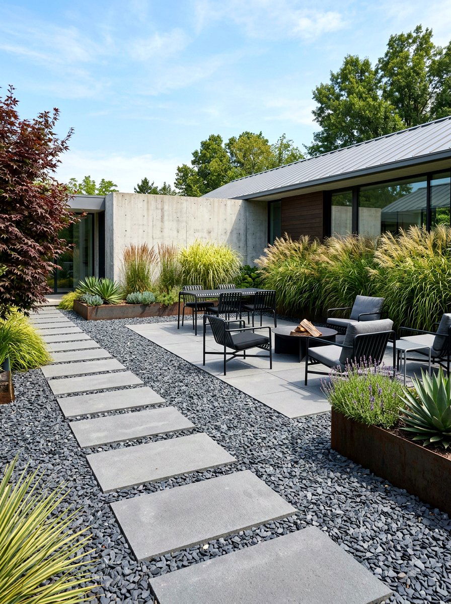 Modern Gravel Courtyard - 30 gravel garden ideas
